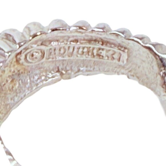 VTG Marcel Boucher Twisted Silver Croissant Hoop Earrings Clip-on Nautilus 8995E - Picture 9 of 11